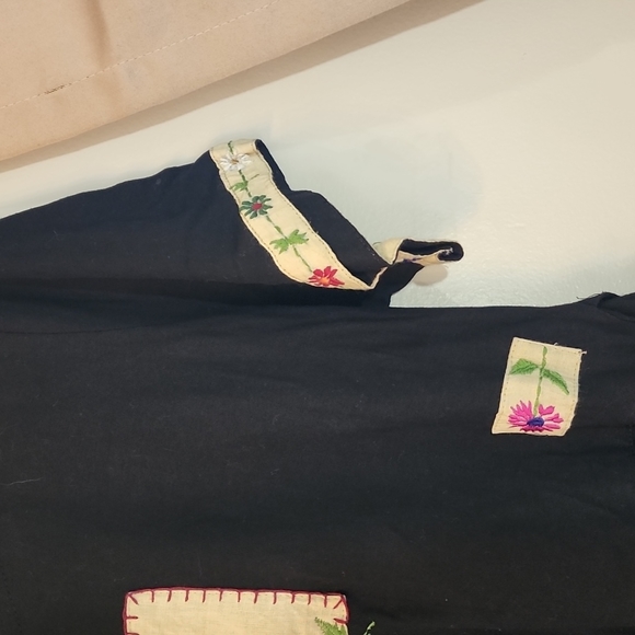 L.G.S. Large Black Floral Embroidered Dress - Picture 5 of 8